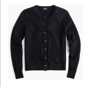 Classic J. Crew black cardigan, 100% merino wool